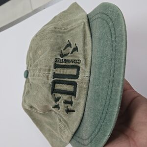 Vtg 90s Ducks Unlimited Cap Green Leather Strap Back Hunting Conservation Hat